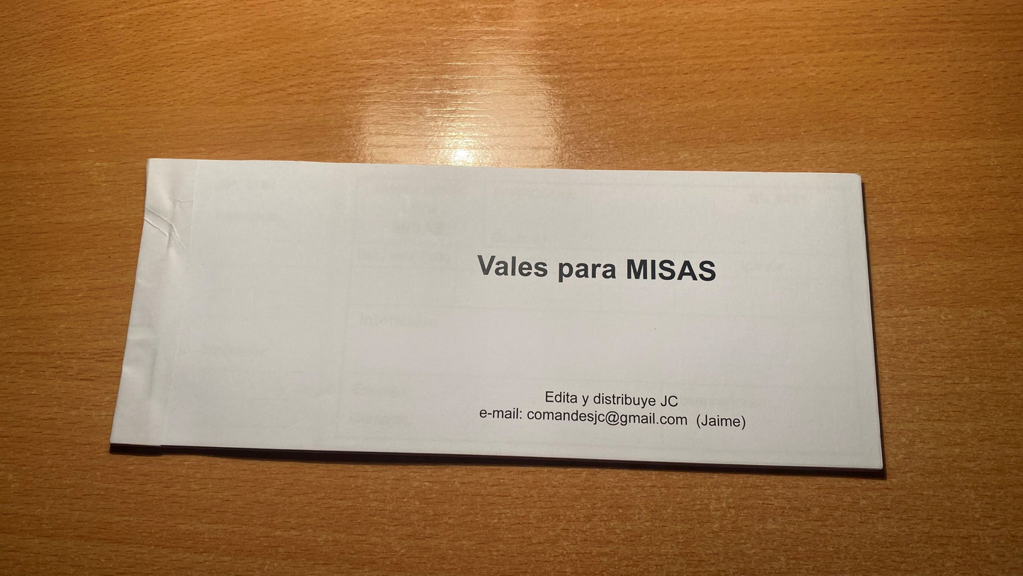 Vales para misas